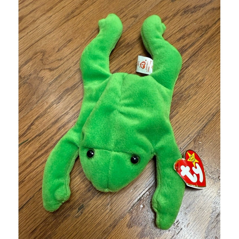 VINTAGE Ty Beanie Babies Collection 1993 Legs Plush Frog‎ Green 9"